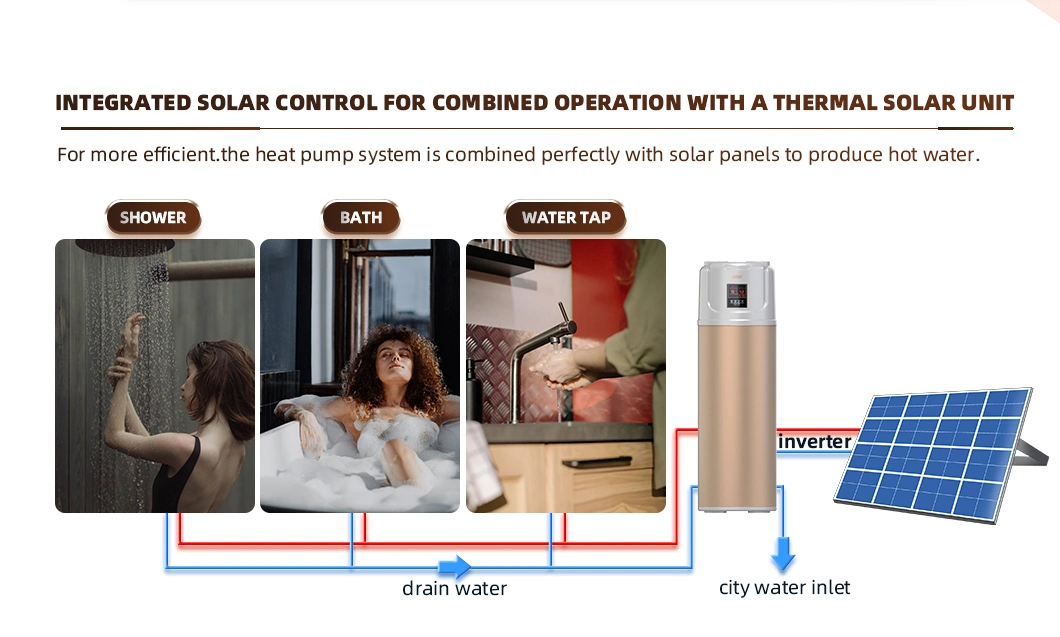 Household Electric Heat Pump Air Source All in One Hot Water Heater